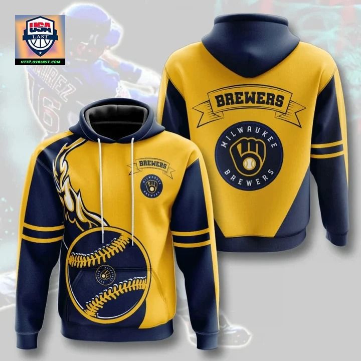 Milwaukee Brewers Flame Balls Graphic 3D Hoodie - Awesome Pic guys