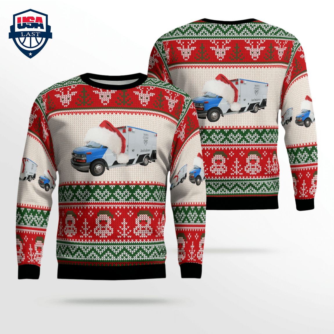 Minnesota Mayo Clinic Ambulance Service Ver 1 3D Christmas Sweater – Saleoff