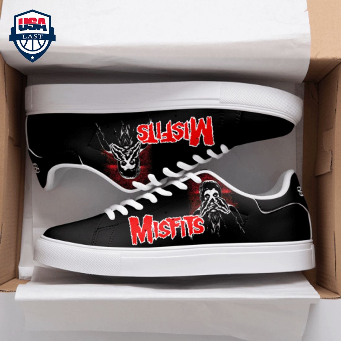 Misfits Black Stan Smith Low Top Shoes – Saleoff