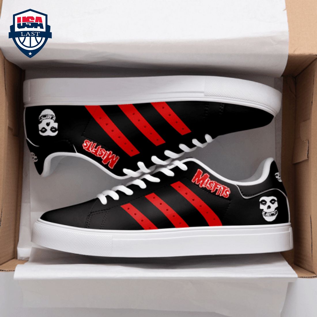 Misfits Red Stripes Stan Smith Low Top Shoes – Saleoff