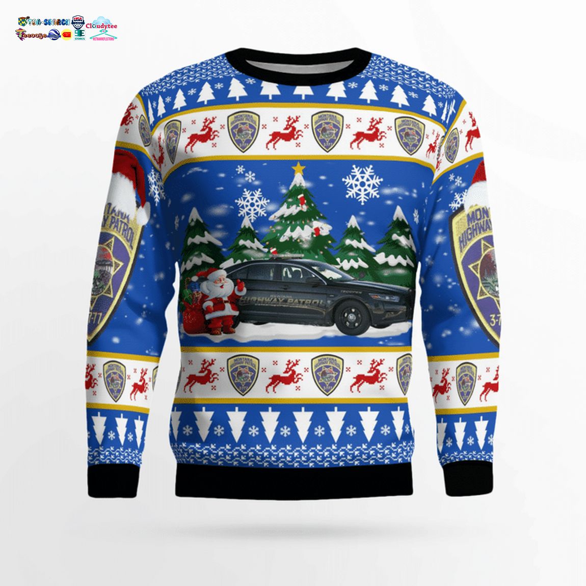 Montana Highway Patrol Ford Taurus 2016 3D Christmas Sweater - Saleoff