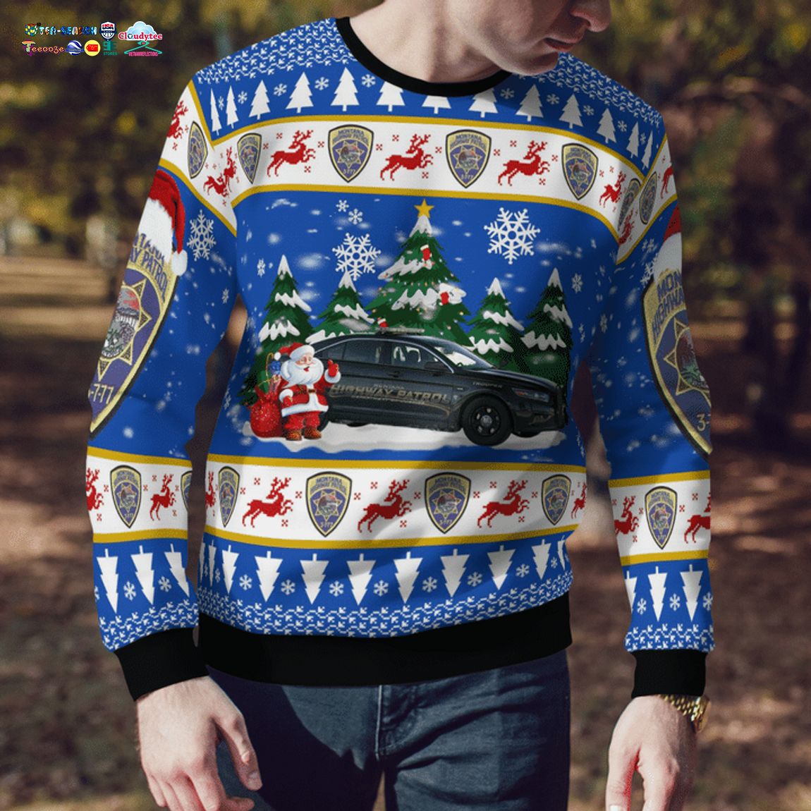 Montana Highway Patrol Ford Taurus 2016 3D Christmas Sweater - Saleoff