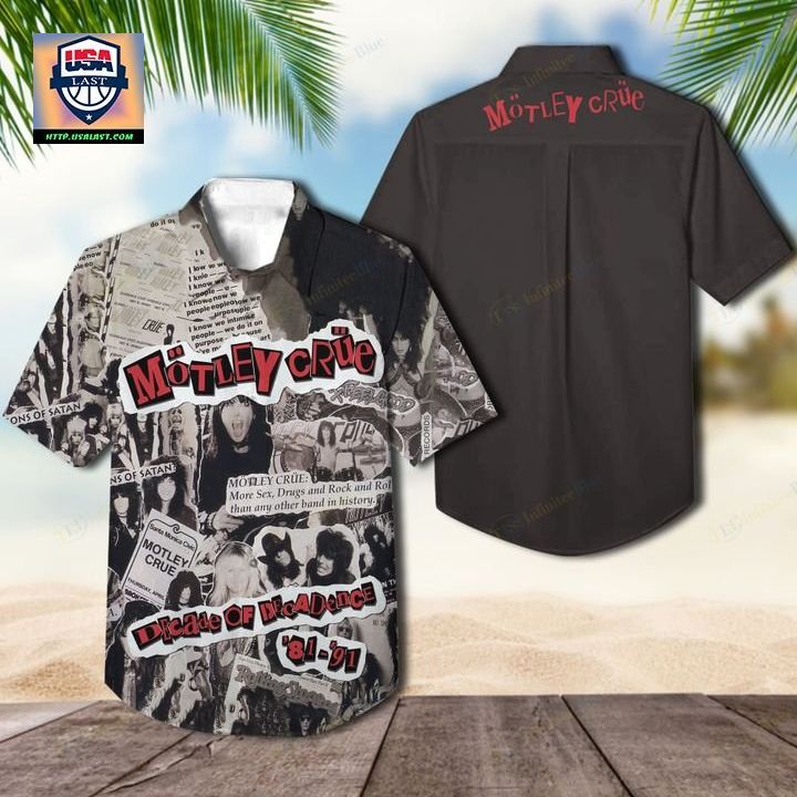 Motley Crue Band Decade of Decadence Hawaiian Shirt - Stand easy bro