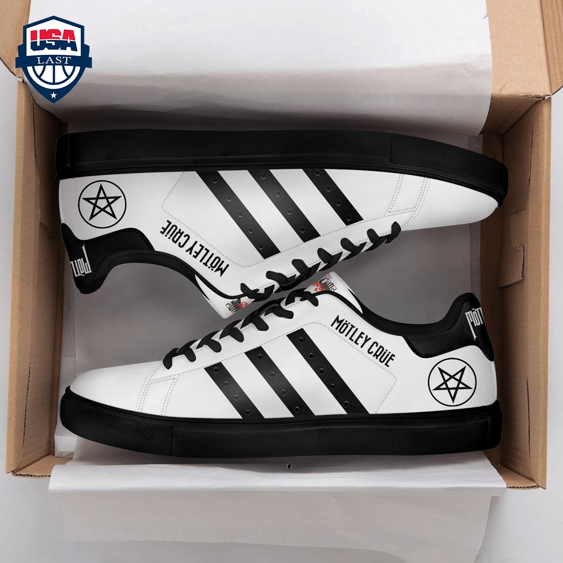 Motley Crue Black Stripes Style 3 Stan Smith Low Top Shoes – Saleoff
