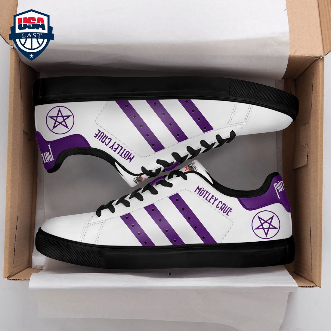 Motley Crue Purple Stripes Style 2 Stan Smith Low Top Shoes – Saleoff