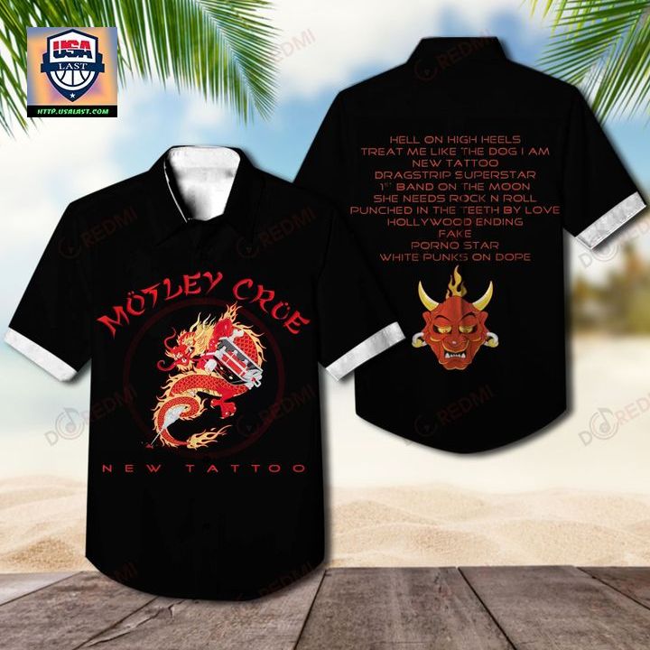 M�tley Cr�e New Tattoo Album Hawaiian Shirt - Nice shot bro