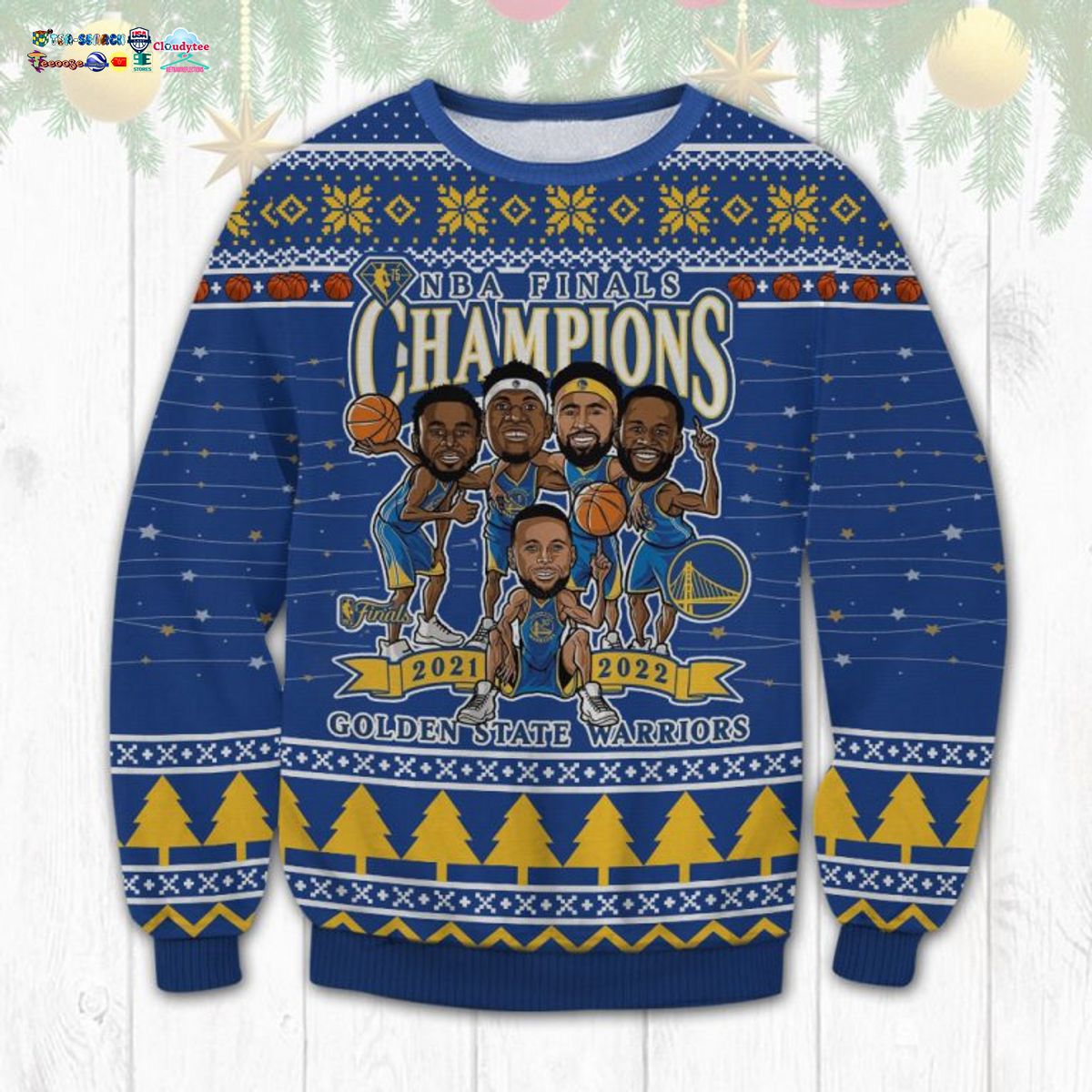 NBA Finals Champions 2021-2022 Golden State Warriors Ugly Christmas Sweater