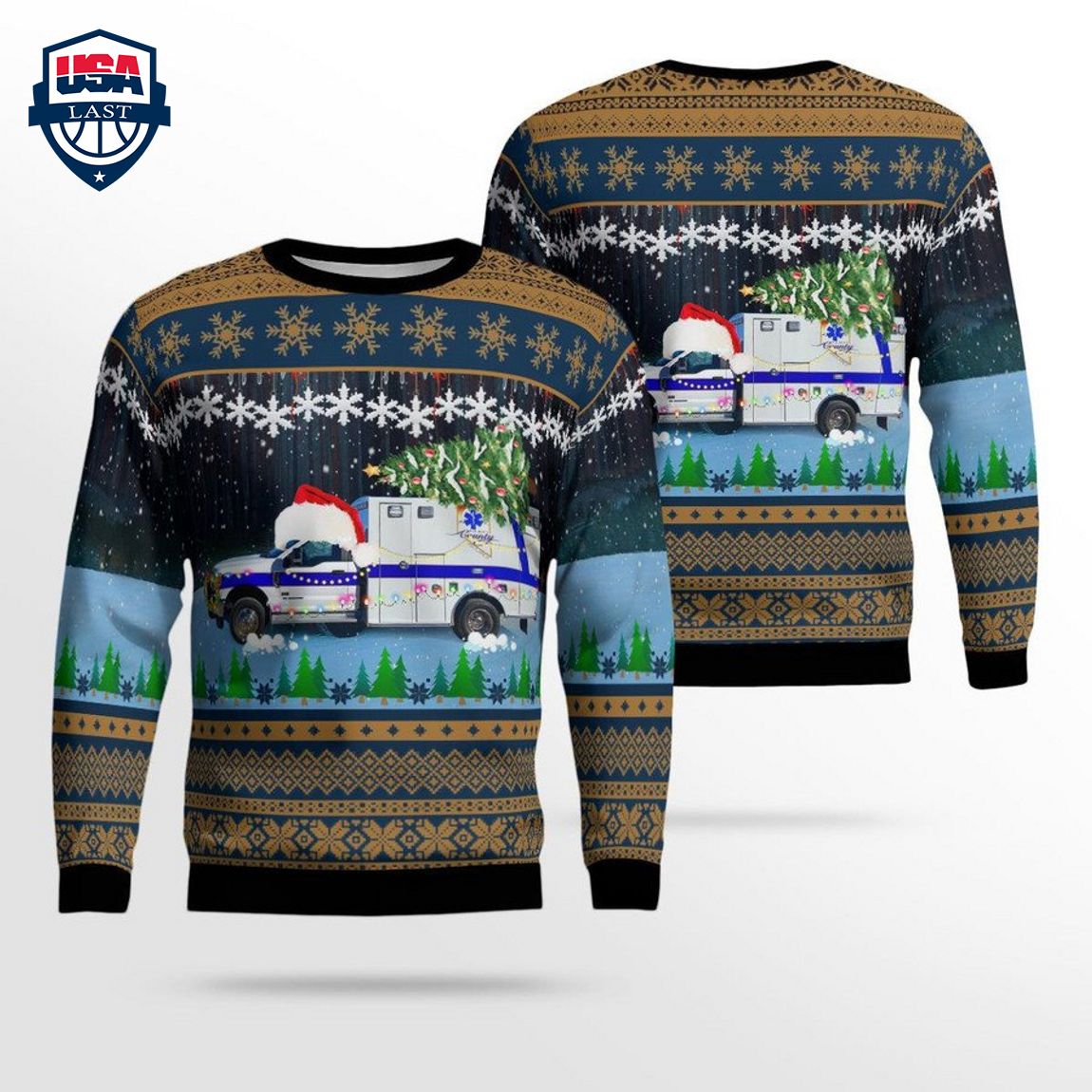 Nevada Elko County Ambulance Services 3D Christmas Sweater - Nice elegant click