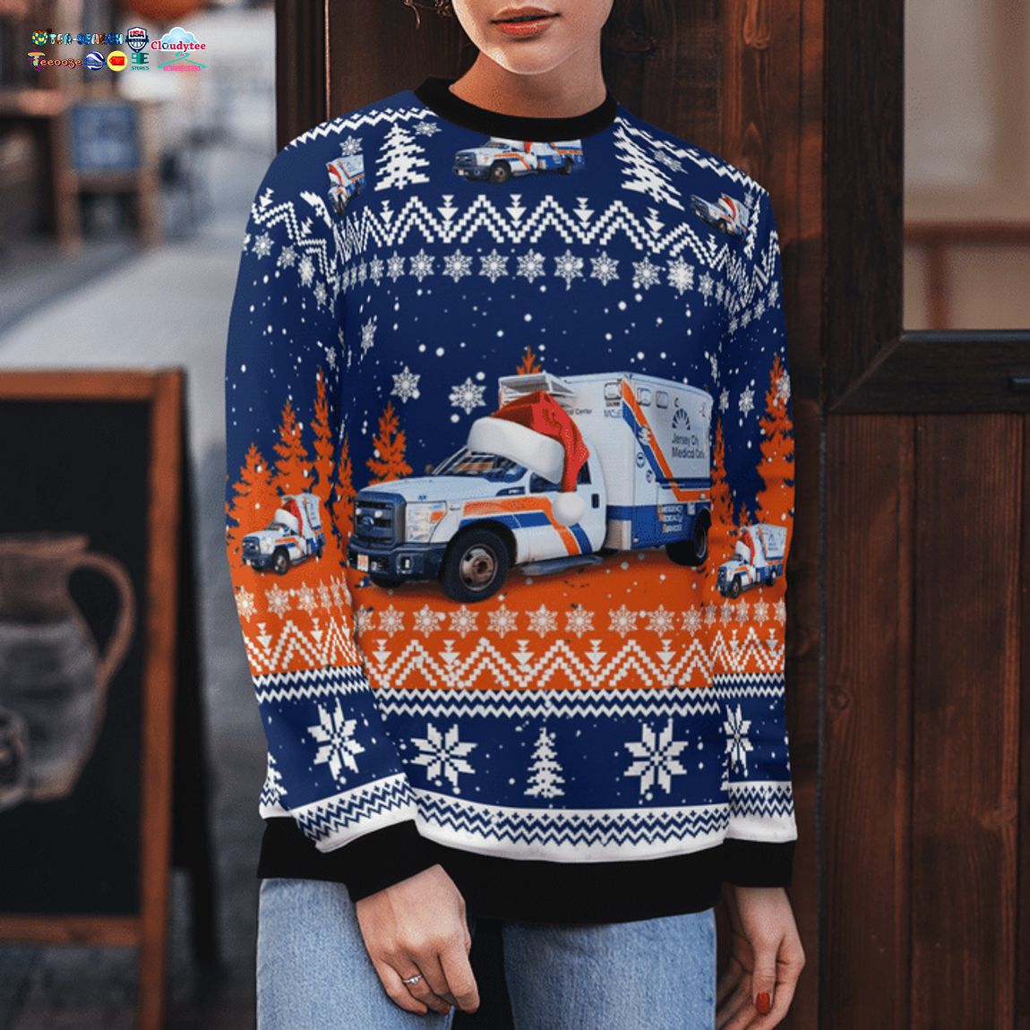 New Jersey Jersey City Medical Center EMS 3D Christmas Sweater