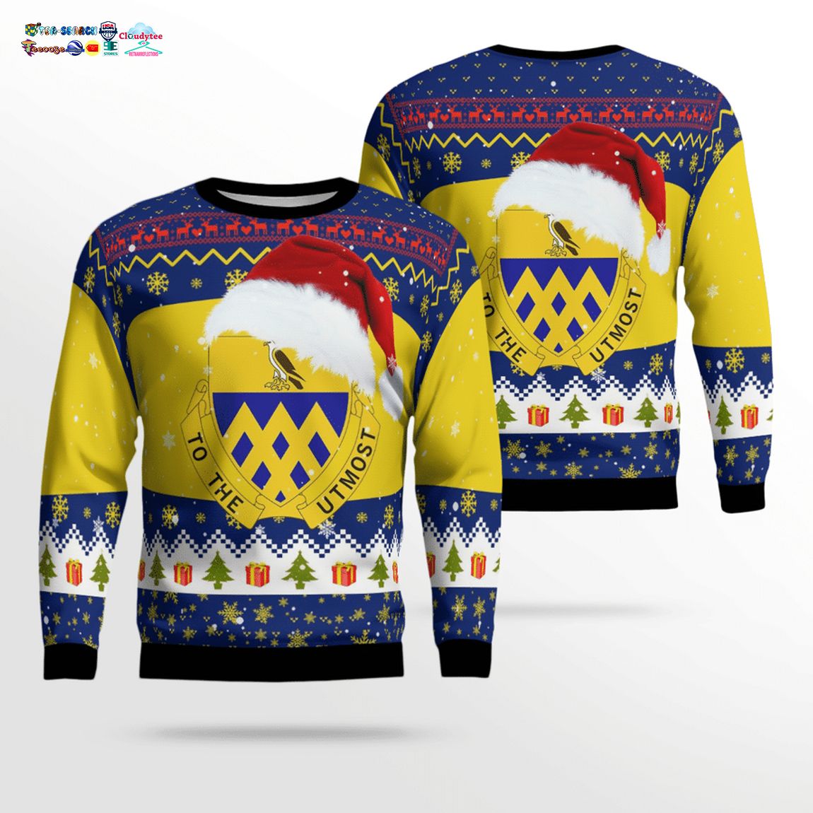 New York Army National Guard 101st Cavalry Regiment 3D Christmas Sweater