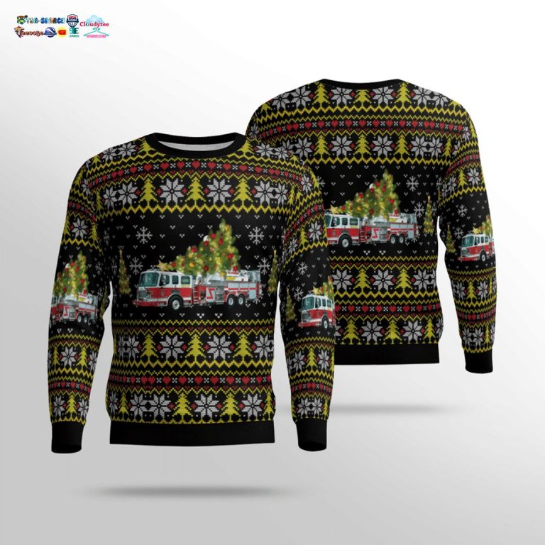 New York Buffalo Fire Department 3D Christmas Sweater - Natural and awesome