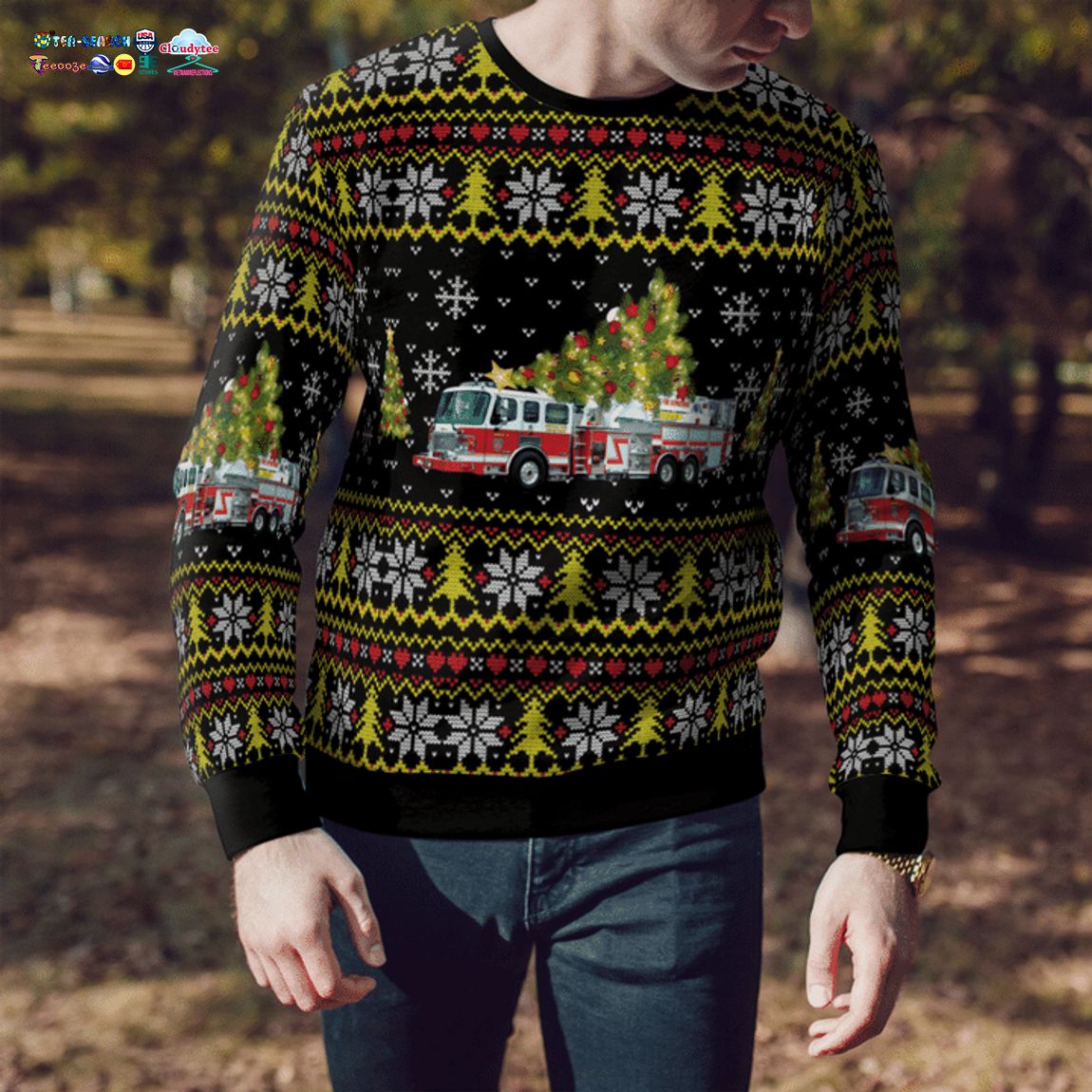 New York Buffalo Fire Department 3D Christmas Sweater