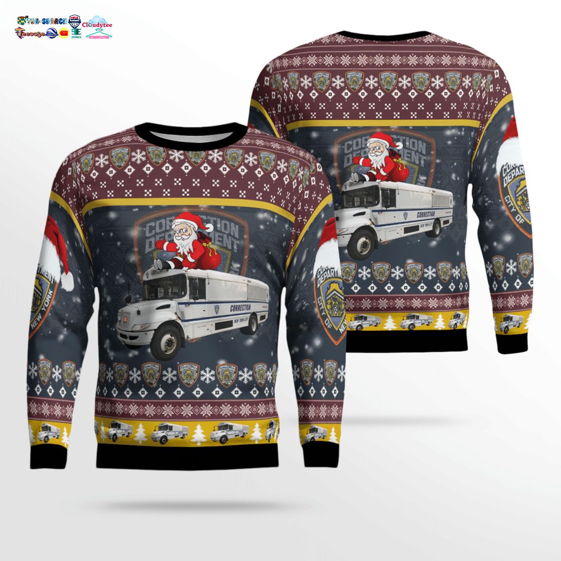 New York City Department Of Correction 3D Christmas Sweater – Saleoff