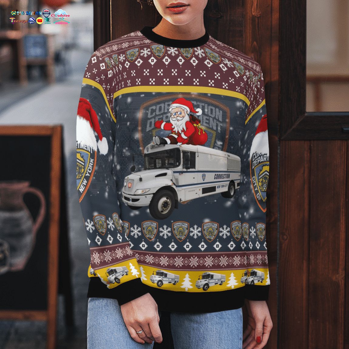 New York City Department Of Correction 3D Christmas Sweater - Saleoff