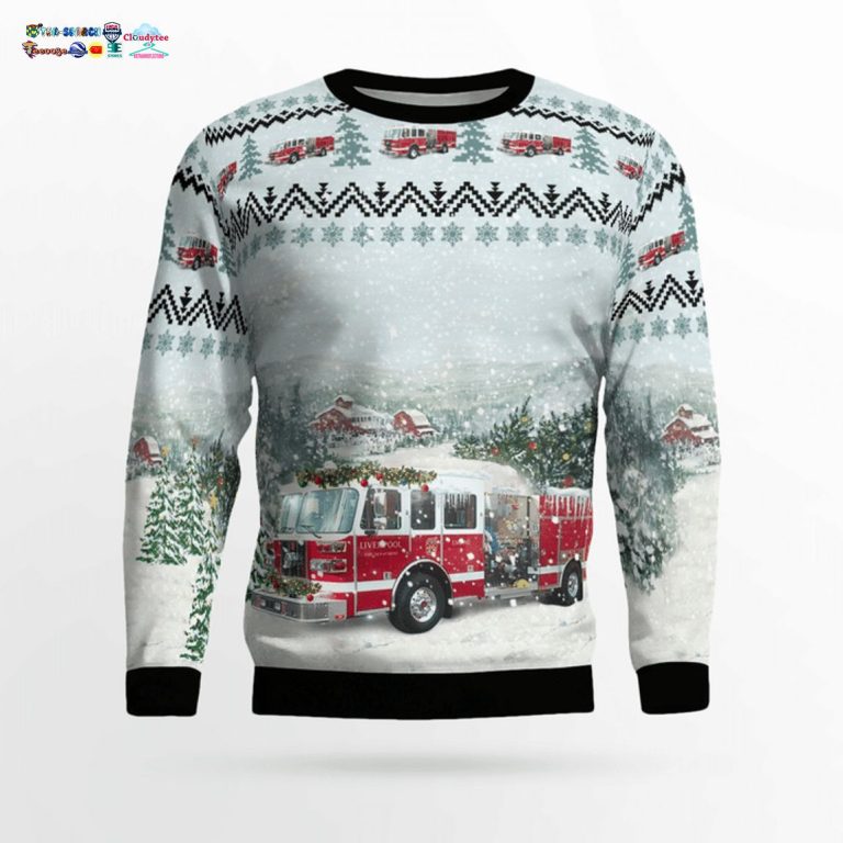 New York Liverpool Fire Department 3D Christmas Sweater - Super sober