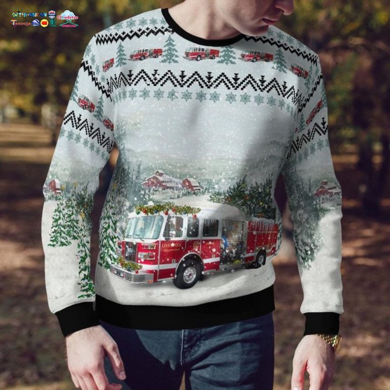 New York Liverpool Fire Department 3D Christmas Sweater - Heroine