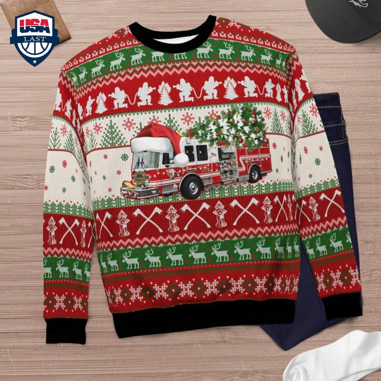 New York Nanuet Fire Department 3D Christmas Sweater - Elegant picture.
