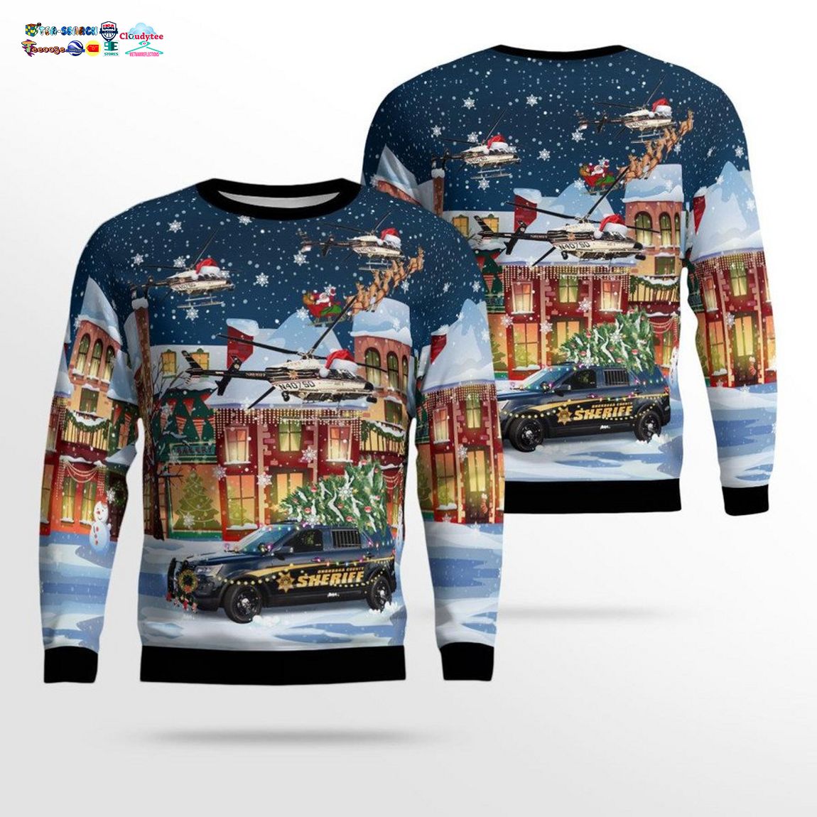 New York Onondaga County Sheriff 3D Christmas Sweater – Saleoff