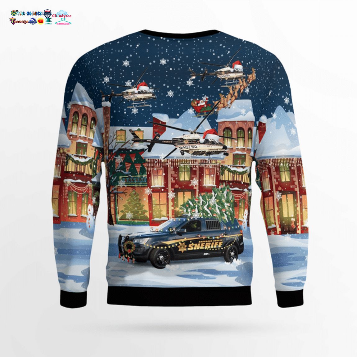 New York Onondaga County Sheriff 3D Christmas Sweater - Saleoff