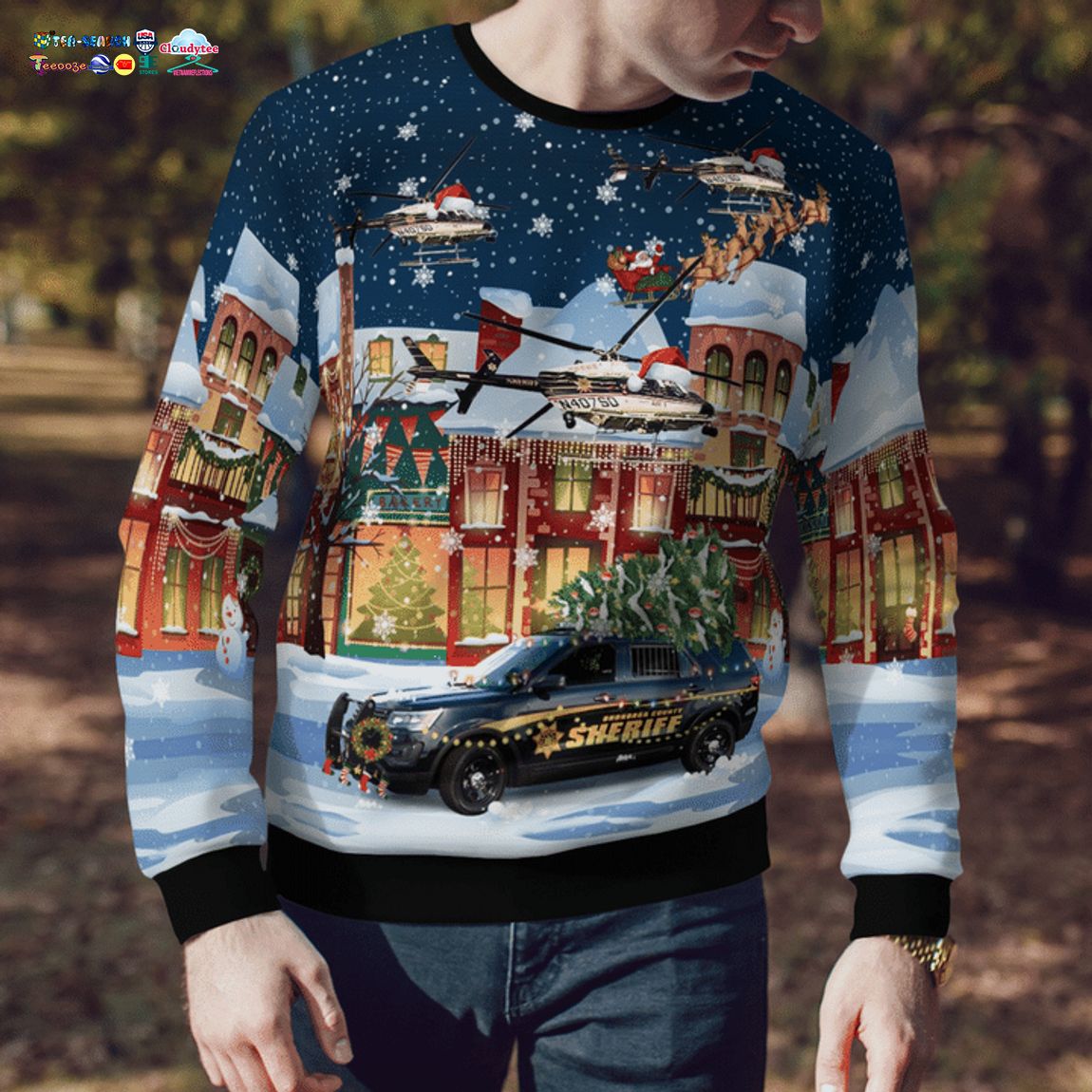 New York Onondaga County Sheriff 3D Christmas Sweater - Saleoff