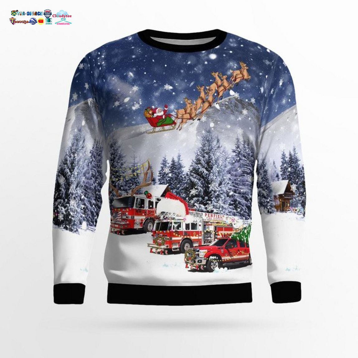 New York Penfield Fire Company 3D Christmas Sweater - Saleoff