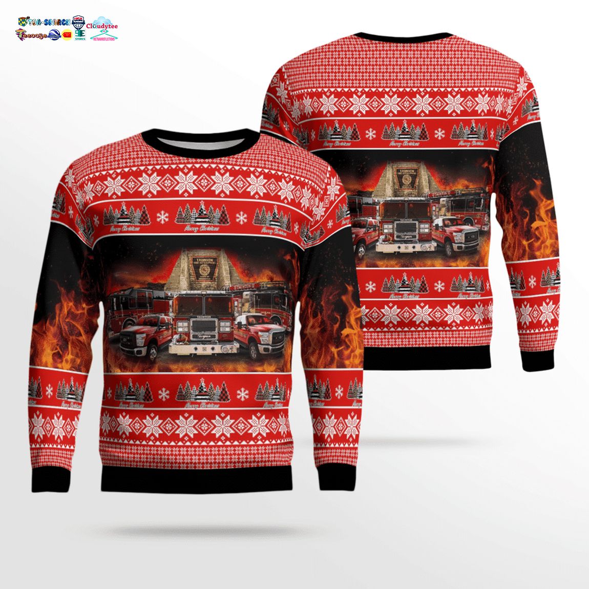 New York Taunton Fire Department 3D Christmas Sweater - Great, I liked it