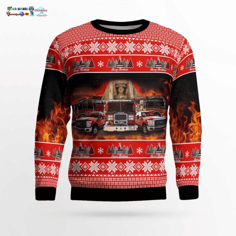 New York Taunton Fire Department 3D Christmas Sweater - Good one dear
