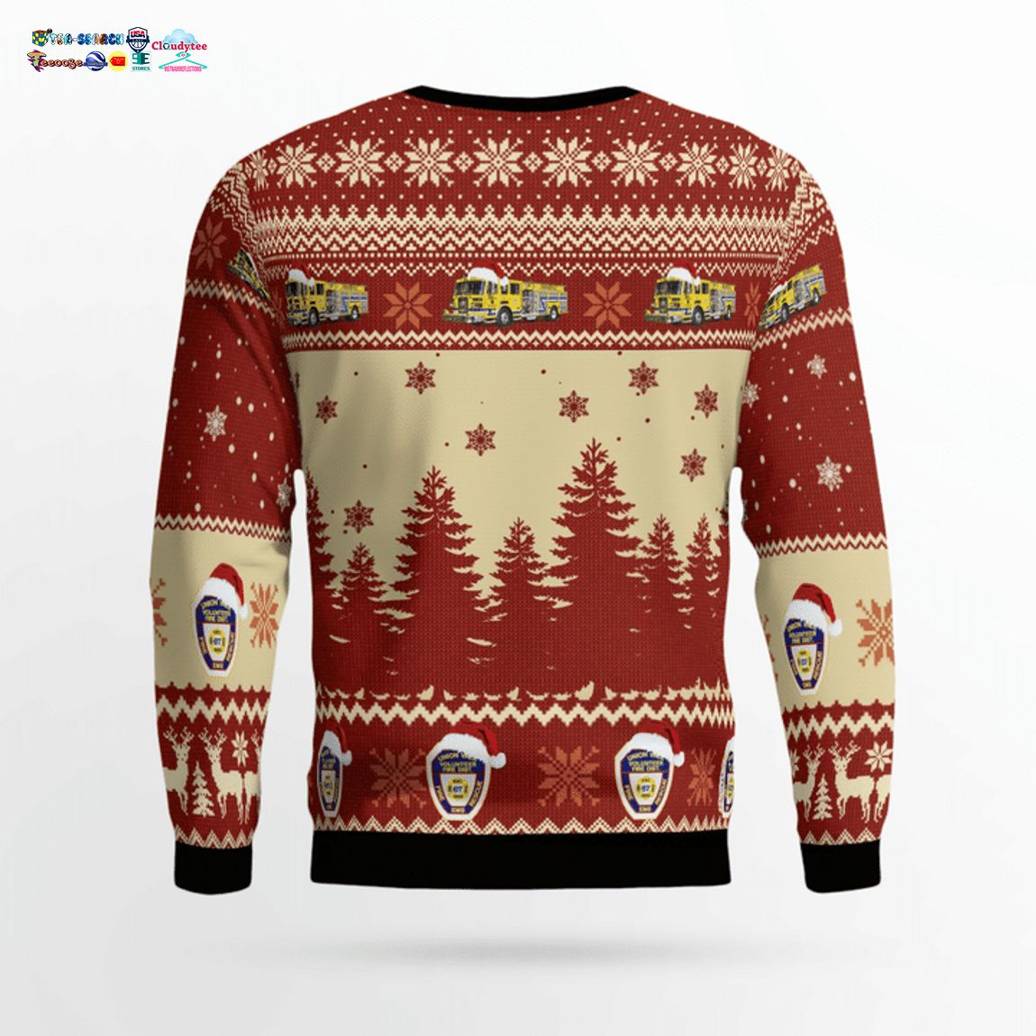 New York Union Vale Fire District 3D Christmas Sweater
