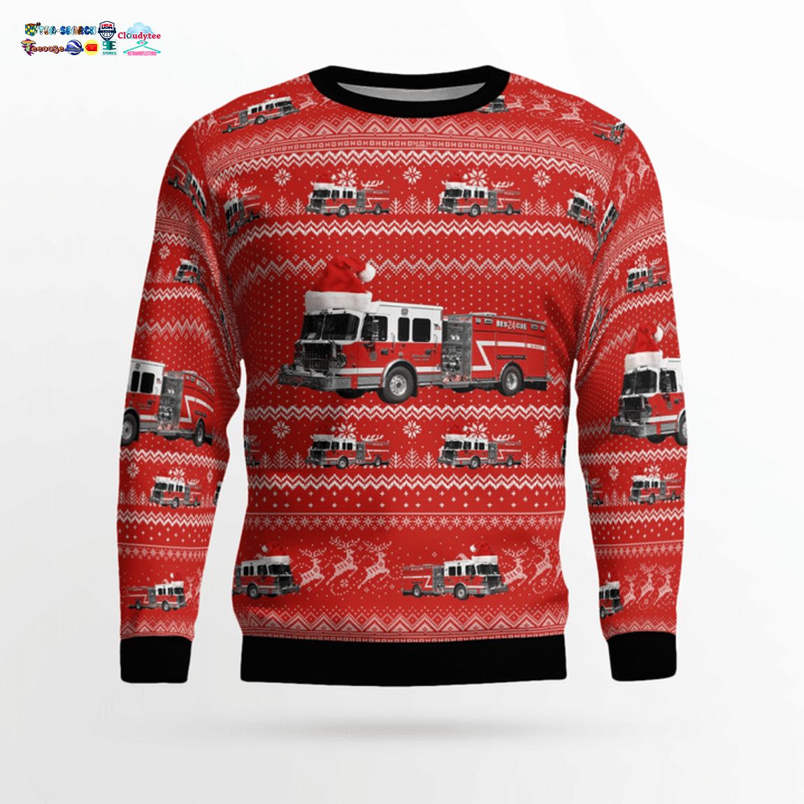 New York West Nyack Fire Department 3D Christmas Sweater