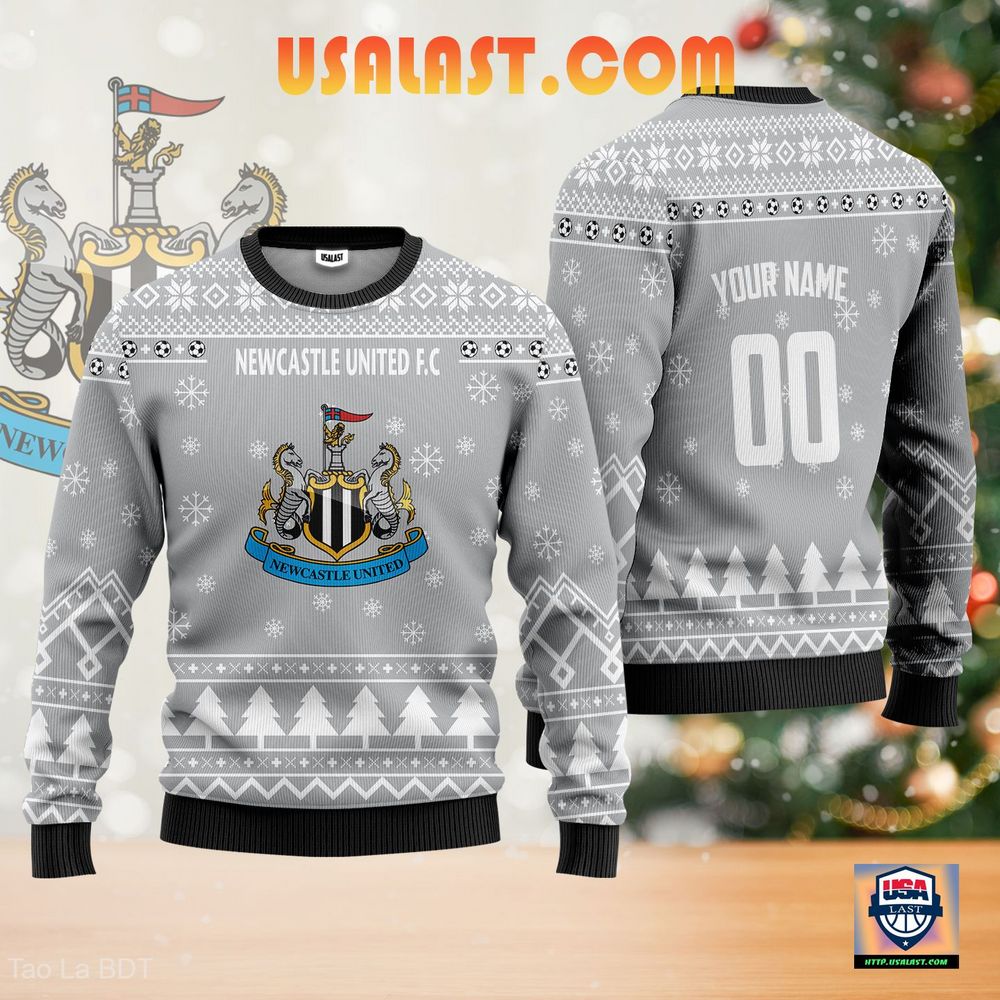 Newcastle United F.C Silver Ugly Sweater - Your face is glowing like a red rose
