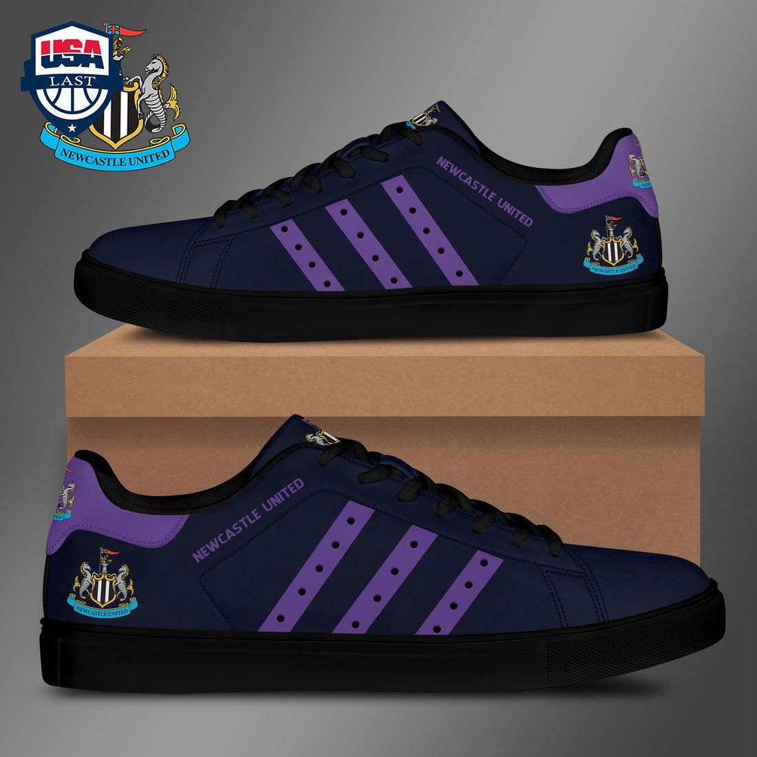 Newcastle United FC Purple Stripes Stan Smith Low Top Shoes – Saleoff