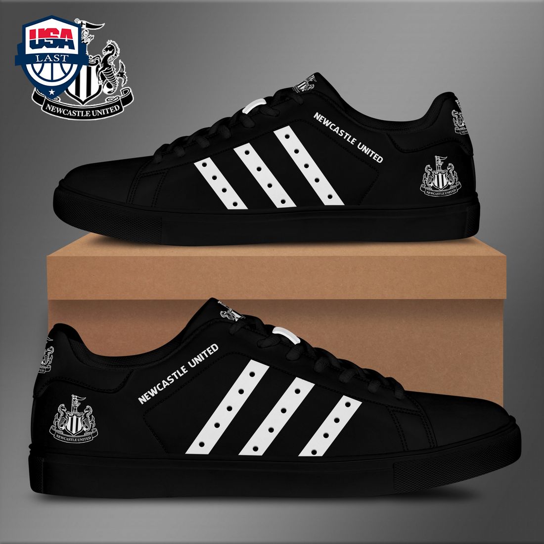 Newcastle United FC White Stripes Style 1 Stan Smith Low Top Shoes – Saleoff