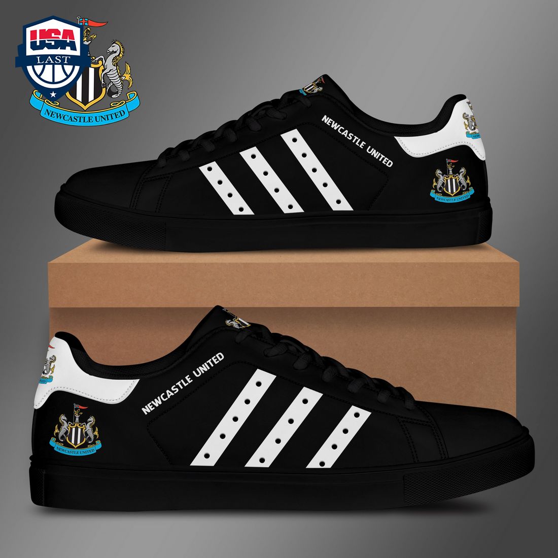 Newcastle United FC White Stripes Style 2 Stan Smith Low Top Shoes – Saleoff