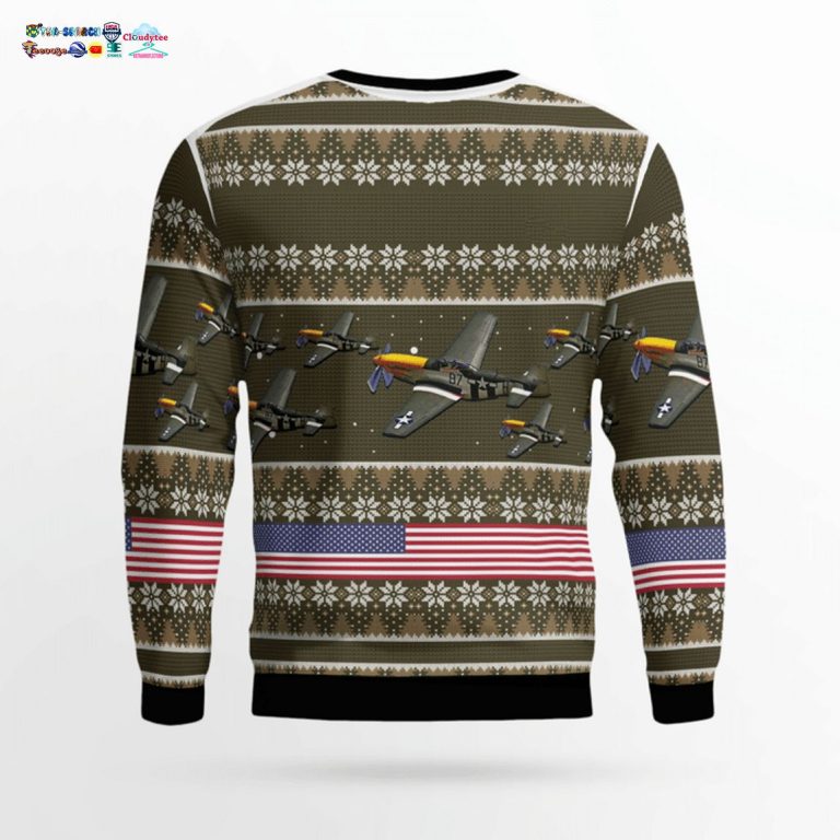 North American P-51 Mustang 3D Christmas Sweater - Elegant and sober Pic