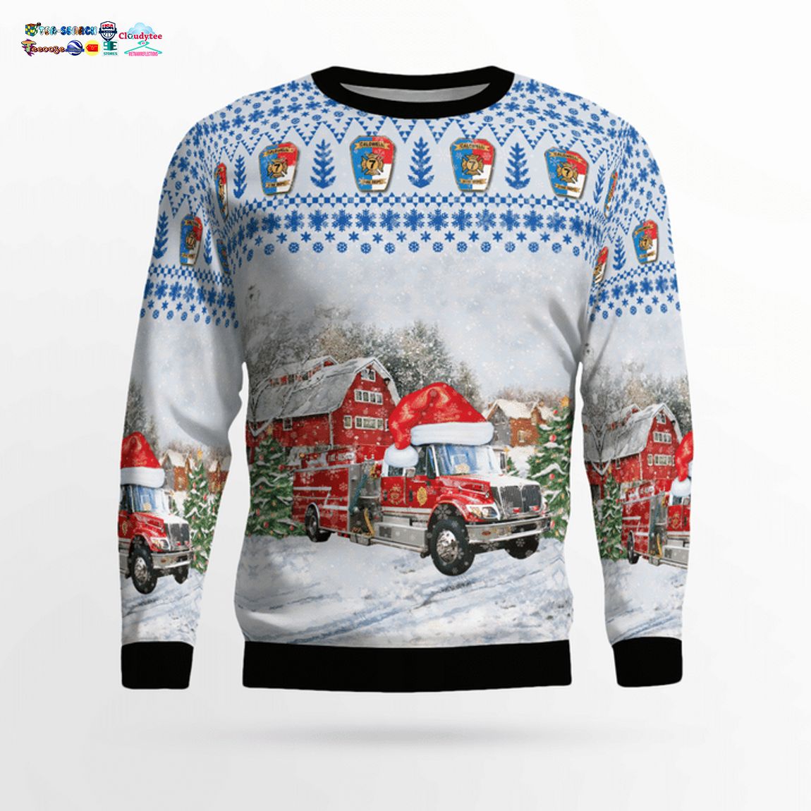 North Carolina Caldwell Fire Department 3D Christmas Sweater