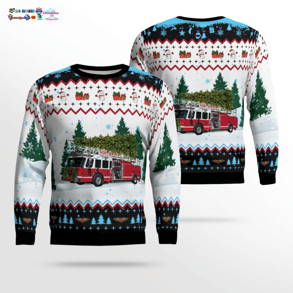 North Penn Volunteer Fire Company 3D Christmas Sweater – Saleoff