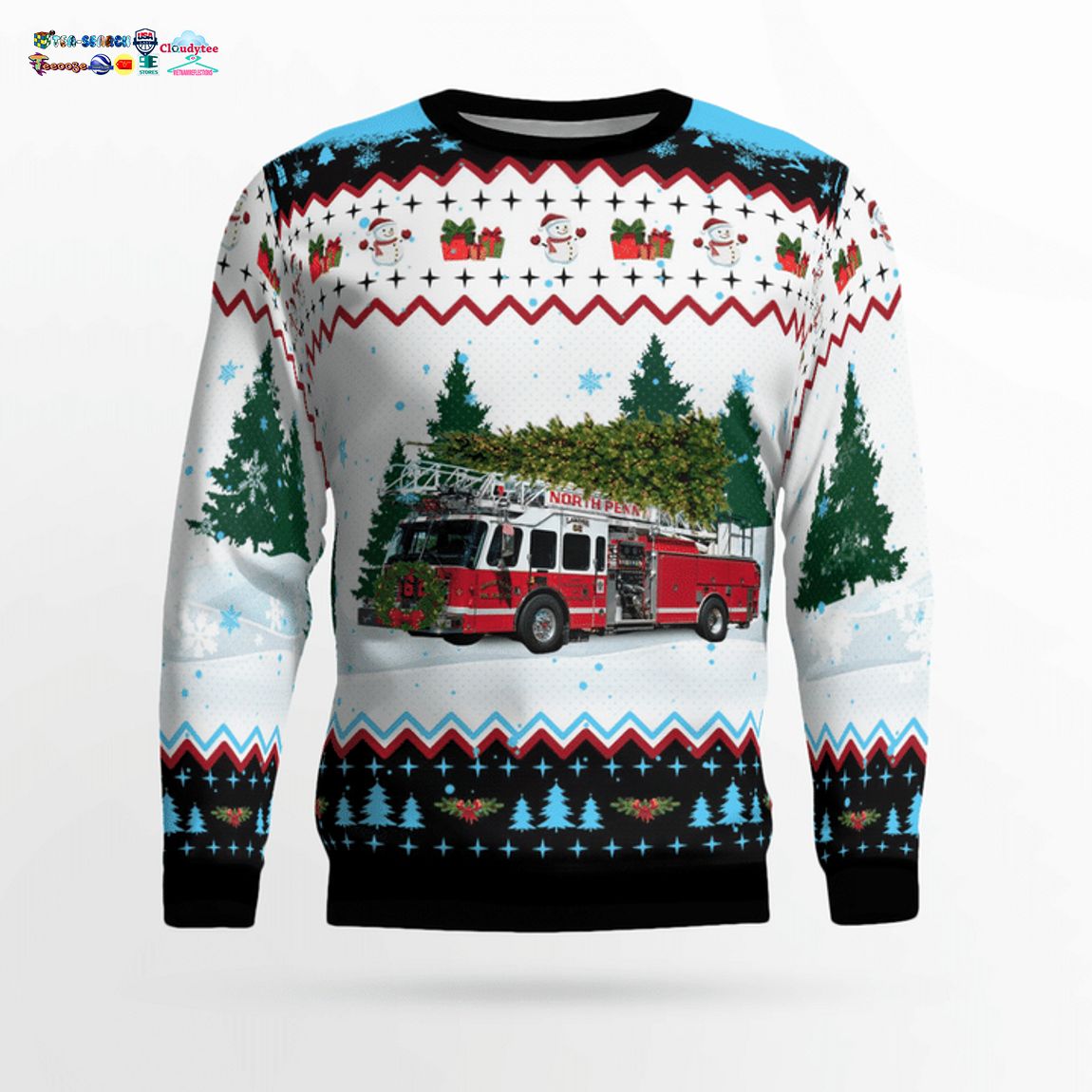 North Penn Volunteer Fire Company 3D Christmas Sweater - Saleoff