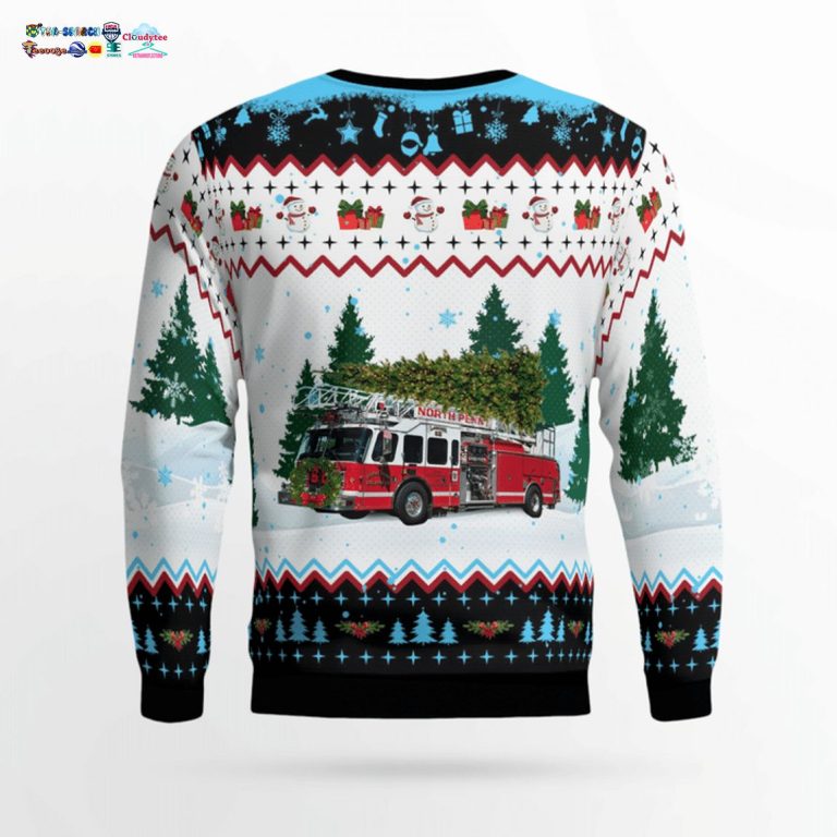 North Penn Volunteer Fire Company 3D Christmas Sweater - Wow, cute pie