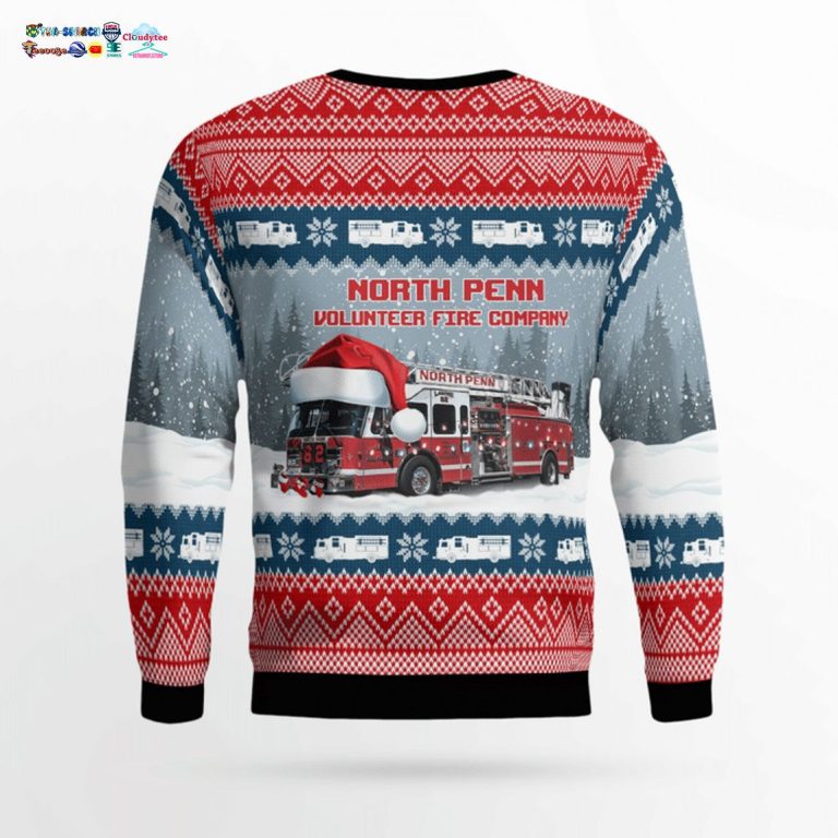 North Penn Volunteer Fire Company Ver 2 3D Christmas Sweater - Generous look