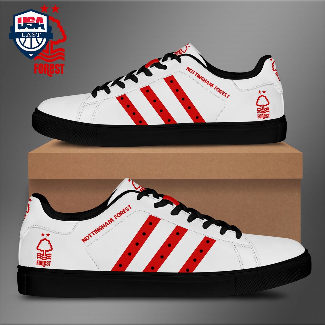 Nottingham Forest FC Red Stripes Style 2 Stan Smith Low Top Shoes – Saleoff
