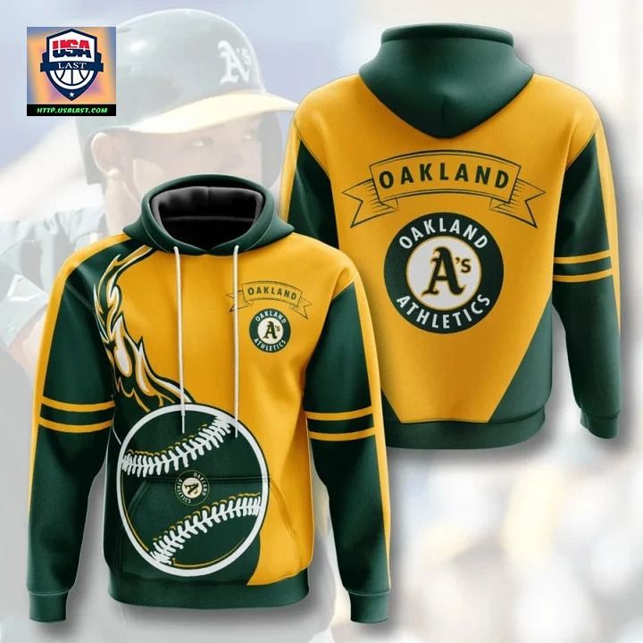 Oakland Athletics Flame Balls Graphic 3D Hoodie - You look different and cute