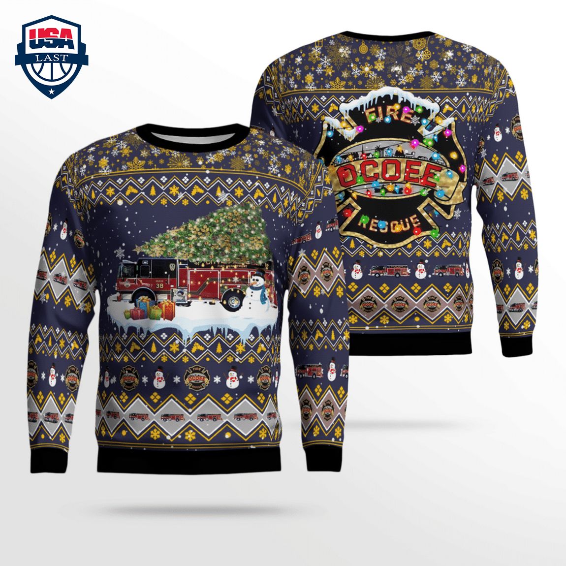 Ocoee Fire Departmen 3D Christmas Sweater - Oh my God you have put on so much!