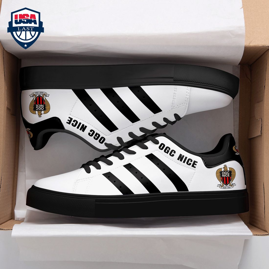 OGC Nice Black Stripes Stan Smith Low Top Shoes – Saleoff
