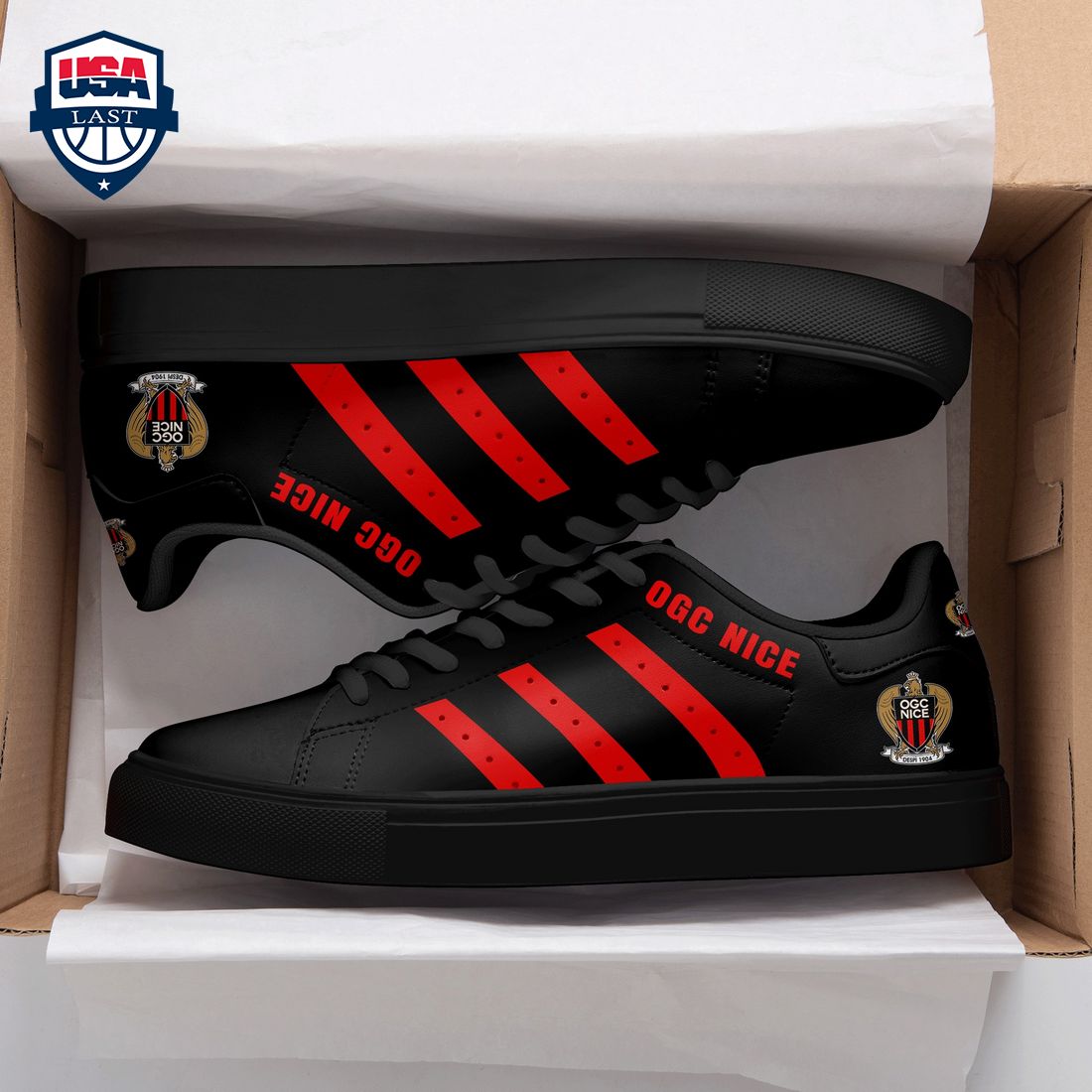 OGC Nice Red Stripes Style 1 Stan Smith Low Top Shoes – Saleoff