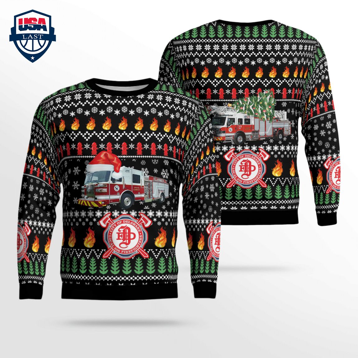 Ohio City Of Delaware Fire Department 3D Christmas Sweater – Saleoff