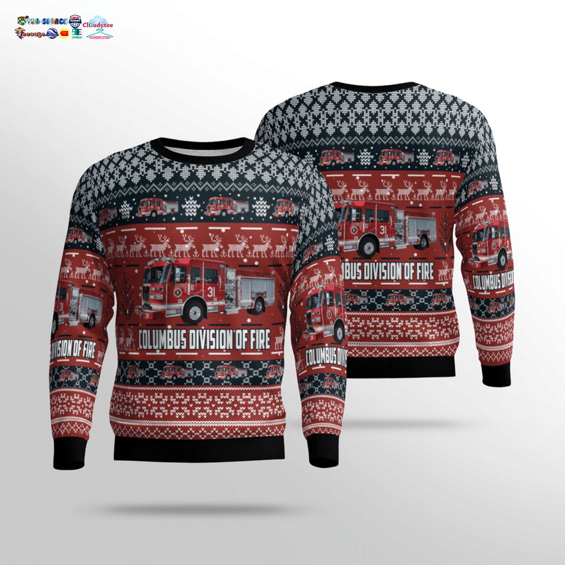 Ohio Columbus Division of Fire Ver 3 3D Christmas Sweater - Saleoff