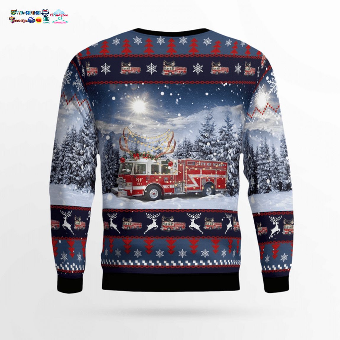 Ohio Niles Fire Department 3D Christmas Sweater
