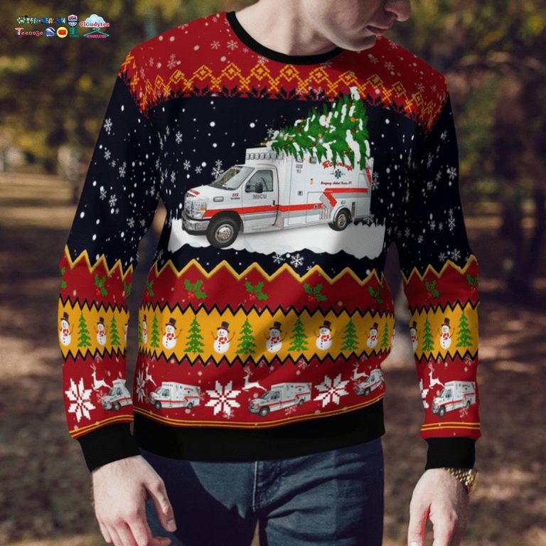 Ohio Robinaugh EMS 3D Christmas Sweater - Royal Pic of yours