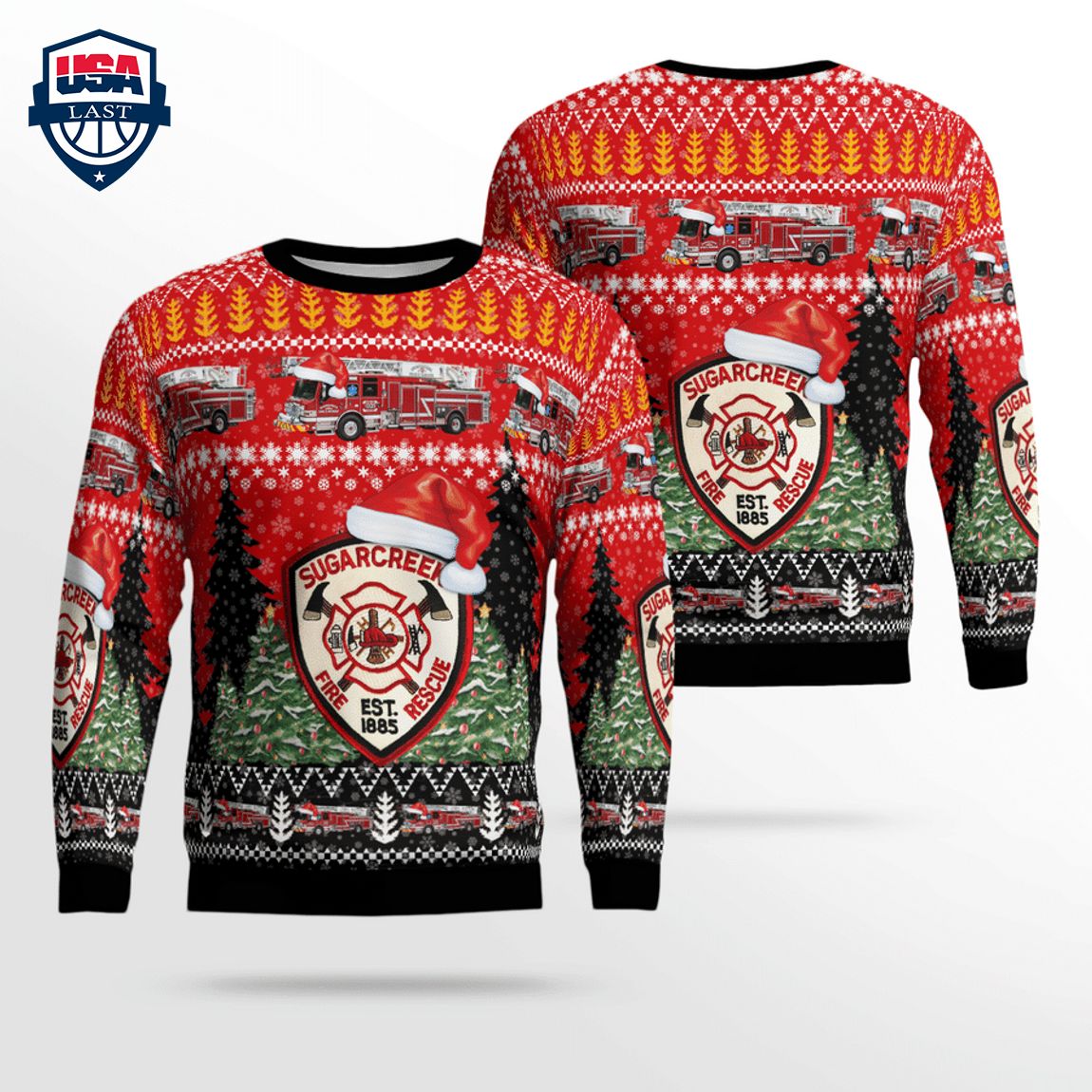 Ohio Sugarcreek Fire & Rescue 3D Christmas Sweater – Saleoff
