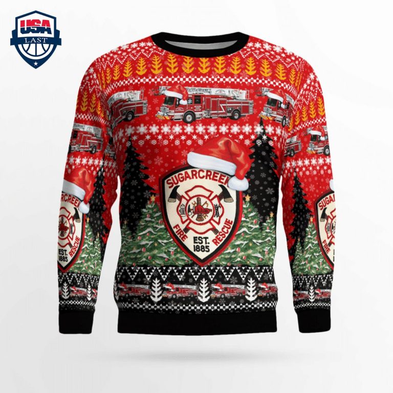 Ohio Sugarcreek Fire & Rescue 3D Christmas Sweater - Natural and awesome